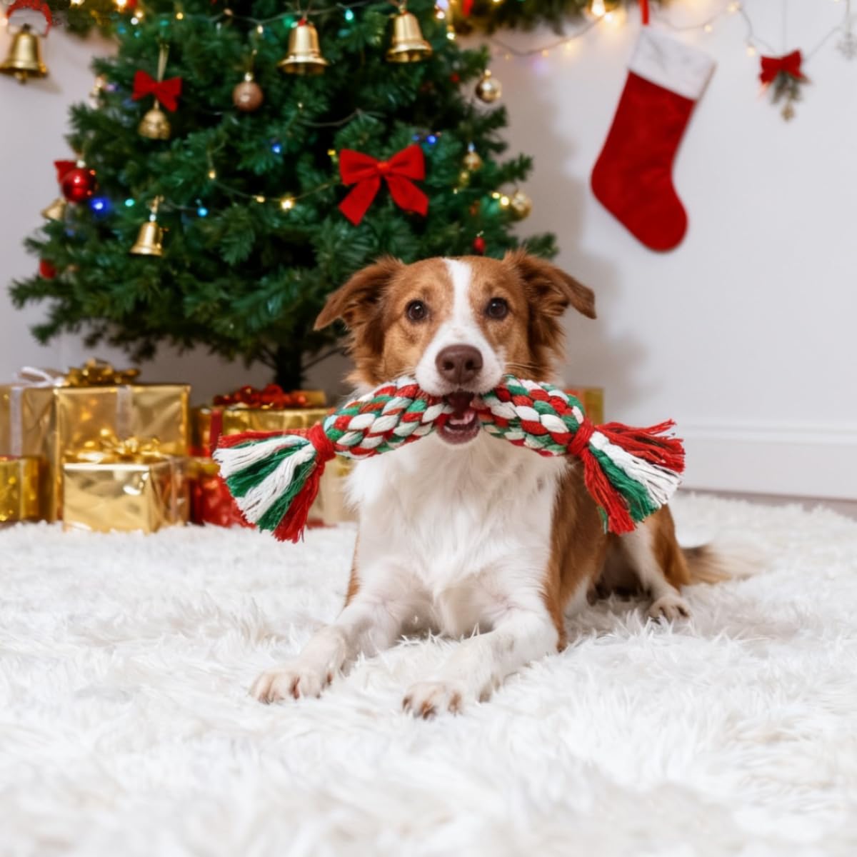Teeth Cleaning Dog Chew Bone - ألعاب قطنية للكلاب لتنظيف أسنان الجراء،