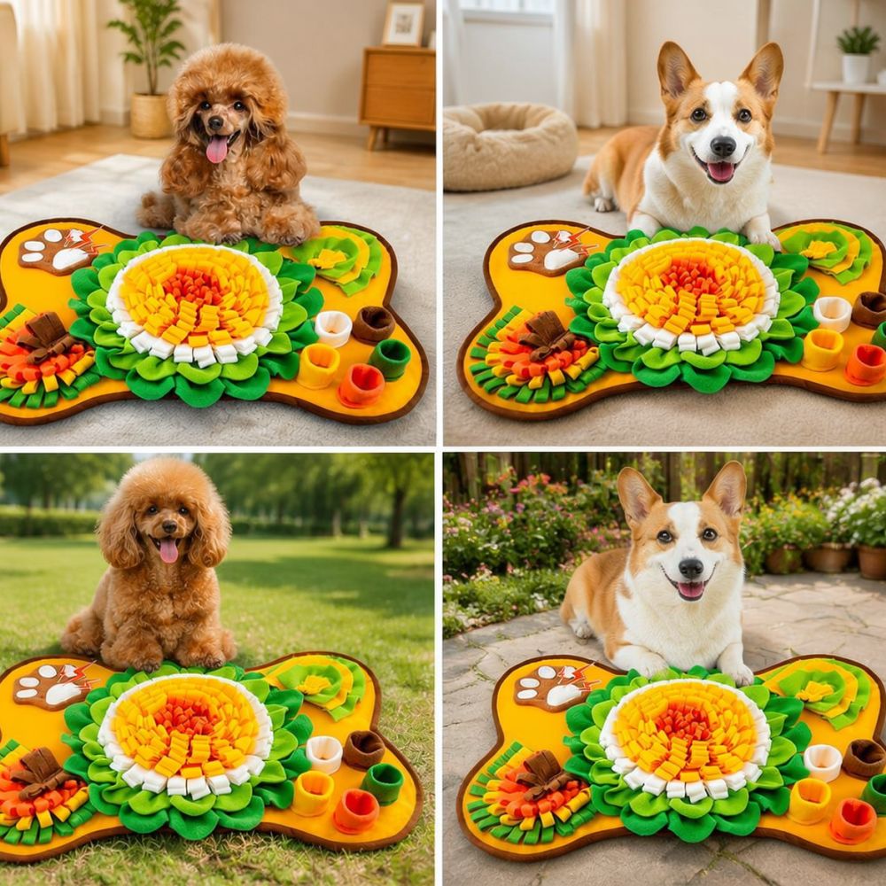 حصيرة تدريب للكلاب على شكل عظم - مراجعة Dog Puzzle Feeder Toy وسعره